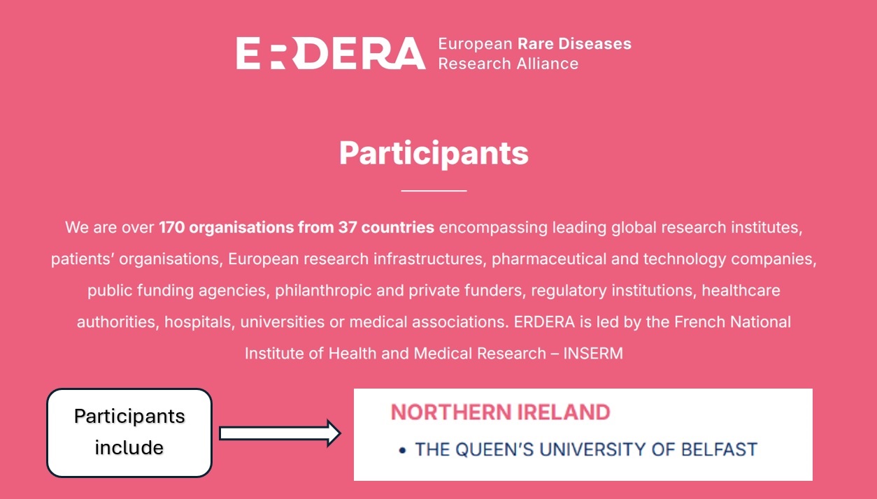 ERDERA launch image noting QUB are core participants